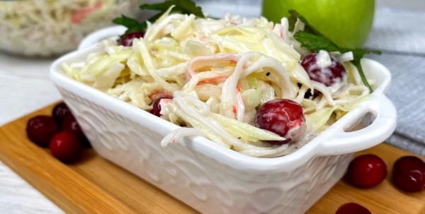 Салат из крабовых палочек: без риса и кукурузы. Лучший в моём списке Новогодних салатов
